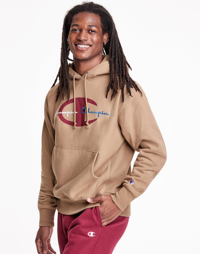 Champion Reverse Weave® Erkek Kapşonlu Sweatshirt Haki ( EWAFIZ953 )